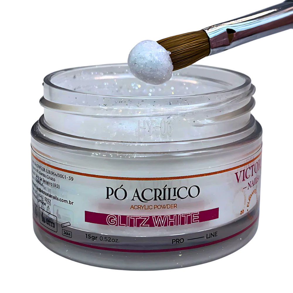 Acrylic Powder Glitz white   - Victoria Nails 15Gr