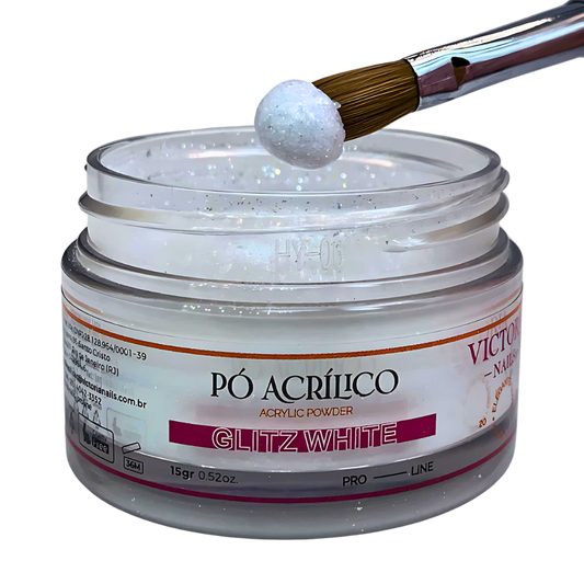 Acrylic Powder Glitz white   - Victoria Nails 15Gr